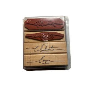 Stampin' Up! Wonderful Words Rubber Stamp Set - Retired 4pc Frame